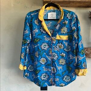 Printfresh Blue Floral Pajama Top